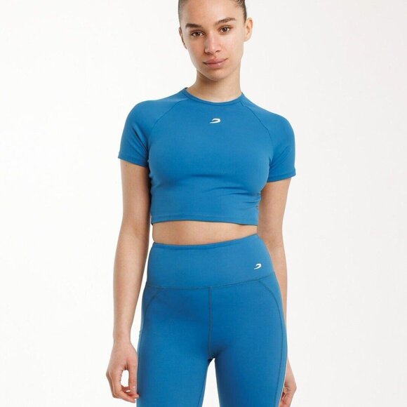 Women’s‎ Boxraw TRAINING SHORT SLEEVE CROP TOP Size Xsmall Xs Blue - Picture 1 of 8